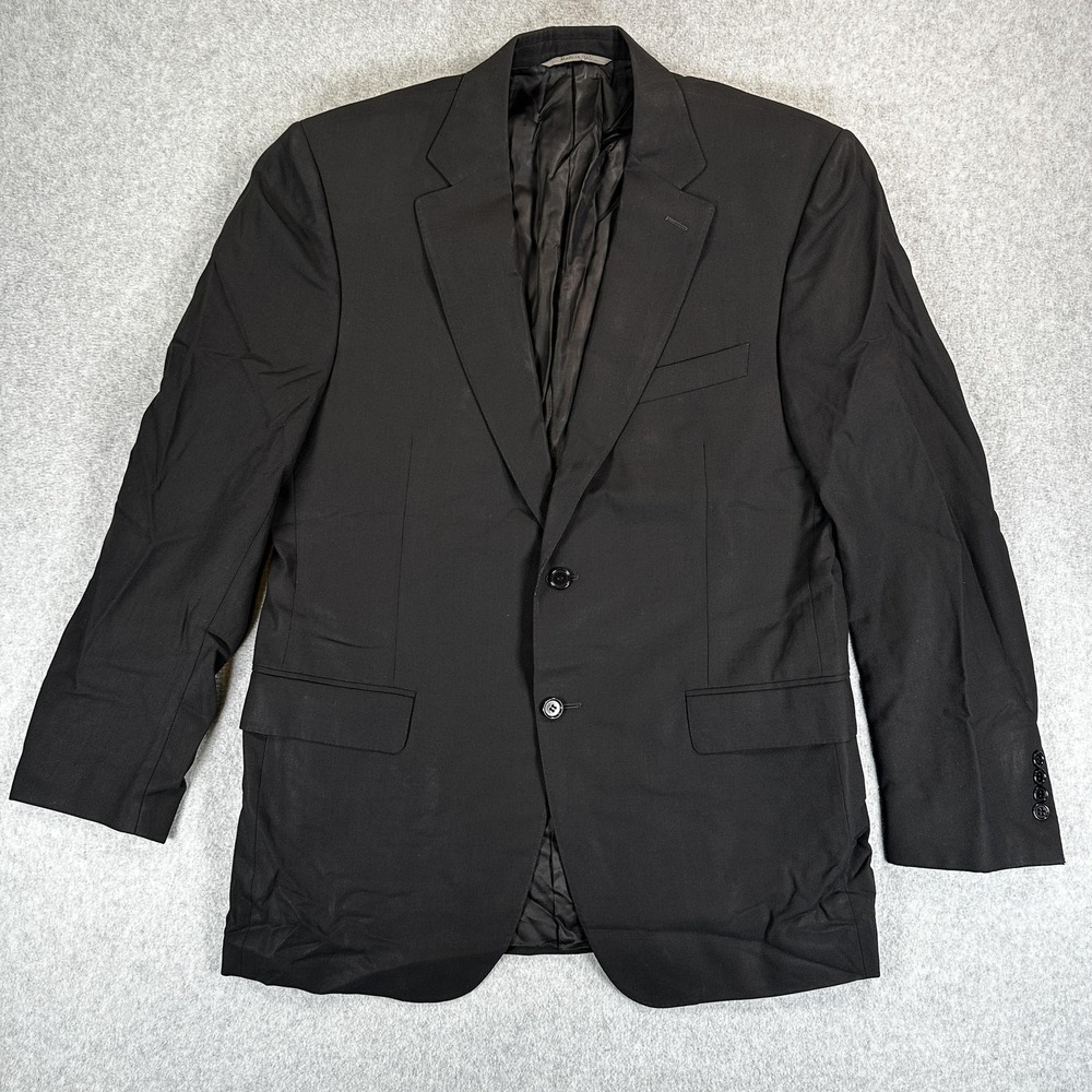 Canali Blazer Sport Coat Mens 42 Black Wool Water Resistant Italy Two Button - Picture 1 of 12